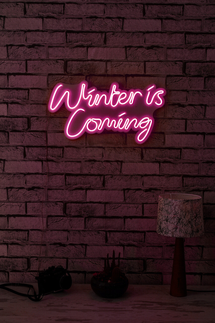 Decoratiune luminoasa LED, Winter is Coming, Benzi flexibile de neon, DC 12 V, Roz - 1 | YEO