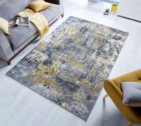 Covor Wonderlust Grey/Ochre, Flair Rugs, 120x170 cm, polipropilena, gri/ocru