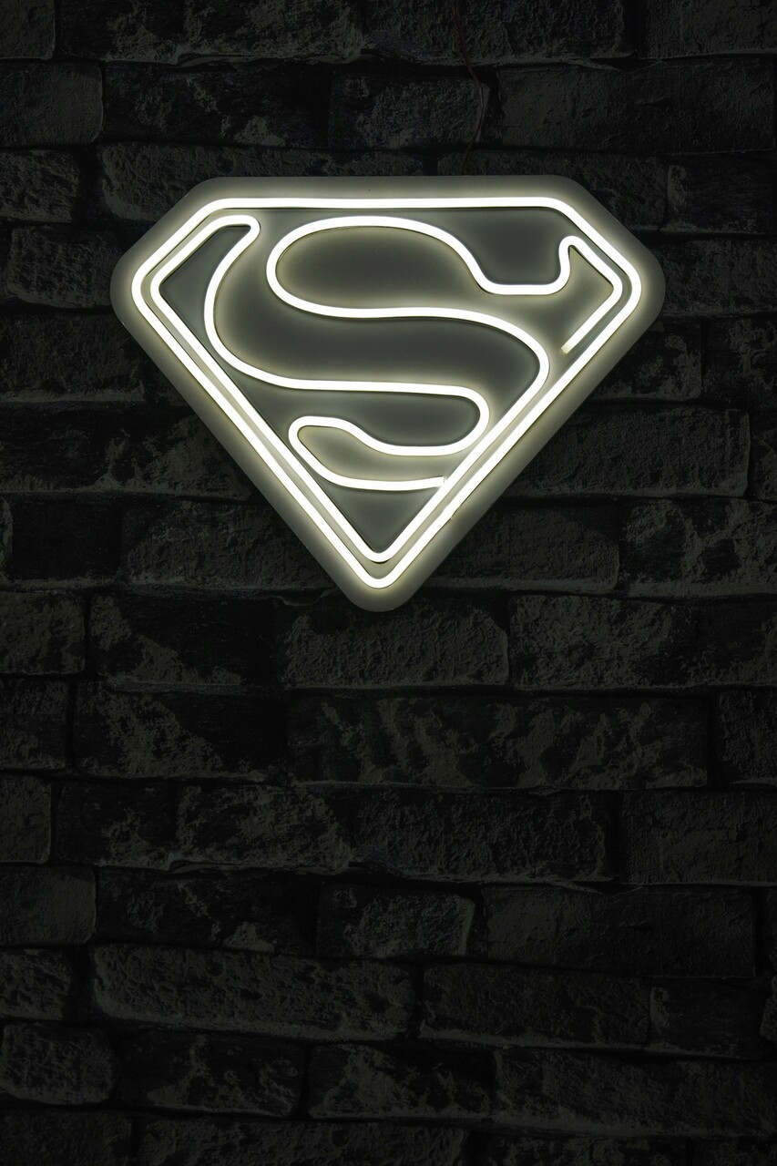 Decoratiune luminoasa LED, Superman, Benzi flexibile de neon, DC 12 V, Alb - 1 | YEO