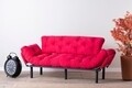 Canapea extensibila Nitta Triple, Futon, 3 locuri, 225x70 cm, metal, fucsia