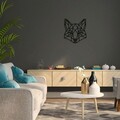 Decoratiune de perete, Fox 2, Metal, Dimensiune: 50 x 55 cm, Negru