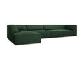 Coltar stanga 5 locuri, Ruby, Micadoni Home, BL, 366x180x69 cm, poliester, verde