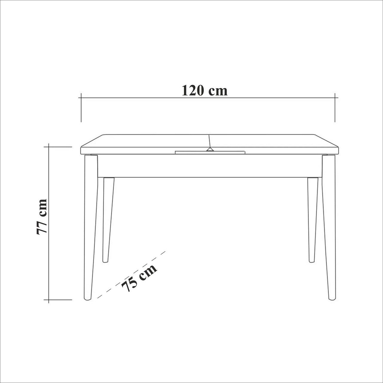 Masa, Vella, Costa, 120x75x75 cm, PAL, Maro - 1 | YEO