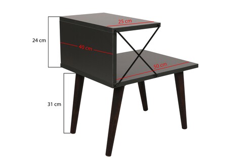 Noptiera Cross, Kalune Design, 50x40x55 cm, antracit