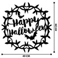 Decoratiune de perete, Halloween 11, Metal, Dimensiune: 49 x 49 cm, Negru