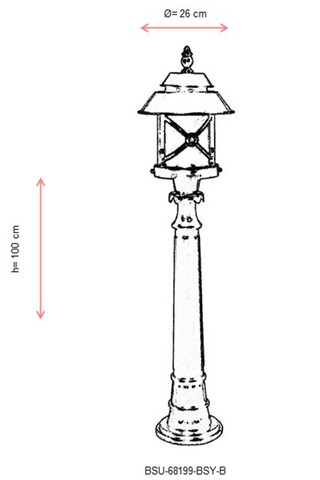 Lampadar de exterior, Avonni, 685AVN1315, Plastic ABS, Alb/Negru