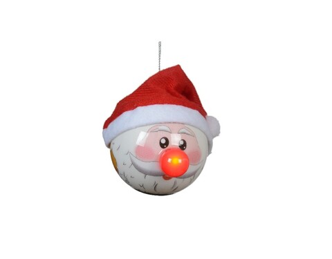 Glob cu LED Santa, Decoris, 8.5x7.5x8.2 cm, spuma, cu baterii, multicolor