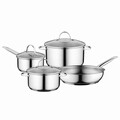 Set pentru gatit 7 piese BergHOFF, Essentials Comfort, inox 18/10, capac din sticla