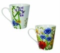 Set 2 cani Fiori Di Campo, Brandani, 300 ml, portelan New Bone China