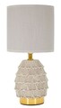 Lampa de masa Pigny, Mauro Ferretti, 1 x E14, 40W, 15x30.5 cm, ceramica/fier/textil, crem