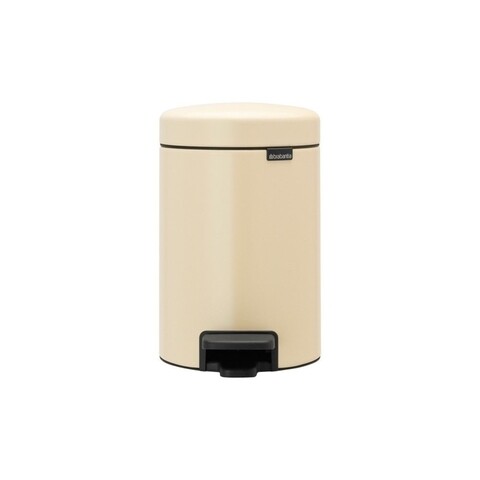 Cos de gunoi cu pedala, Brabantia, Icon Almond, 3 L, inox, crem