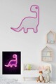 Decoratiune luminoasa LED, Dino the Dinosaur,  Benzi flexibile de neon, DC 12 V, Roz