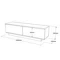 Comoda TV Zoeva, Pakoworld, 140x35.5x38 cm, PAL/MDF, gri ciment