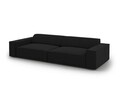 Canapea 3 locuri, Jodie, Micadoni Home, BL, 204x102x70 cm, poliester, negru