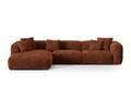 Coltar modular stanga 3 locuri, Martina-212, Micadoni Home, 332x176x75 cm, velur, caramiziu