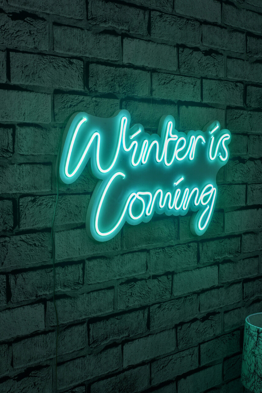 Decoratiune luminoasa LED, Winter is Coming, Benzi flexibile de neon, DC 12 V, Albastru