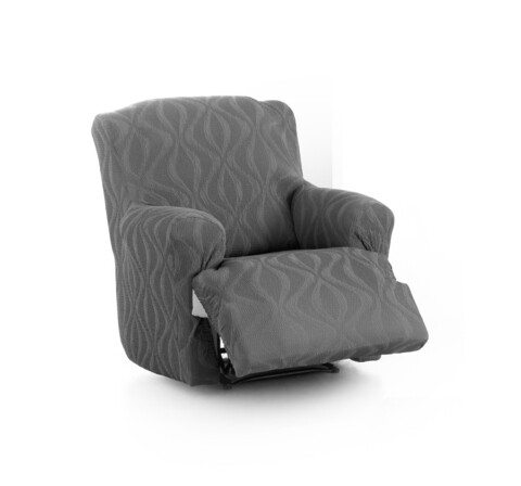 Husa fotoliu cu recliner elastica bi-stretch, Iria, gri inchis C/16