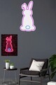 Decoratiune luminoasa LED, Rabbit,  Benzi flexibile de neon, DC 12 V, Roz / Albastru