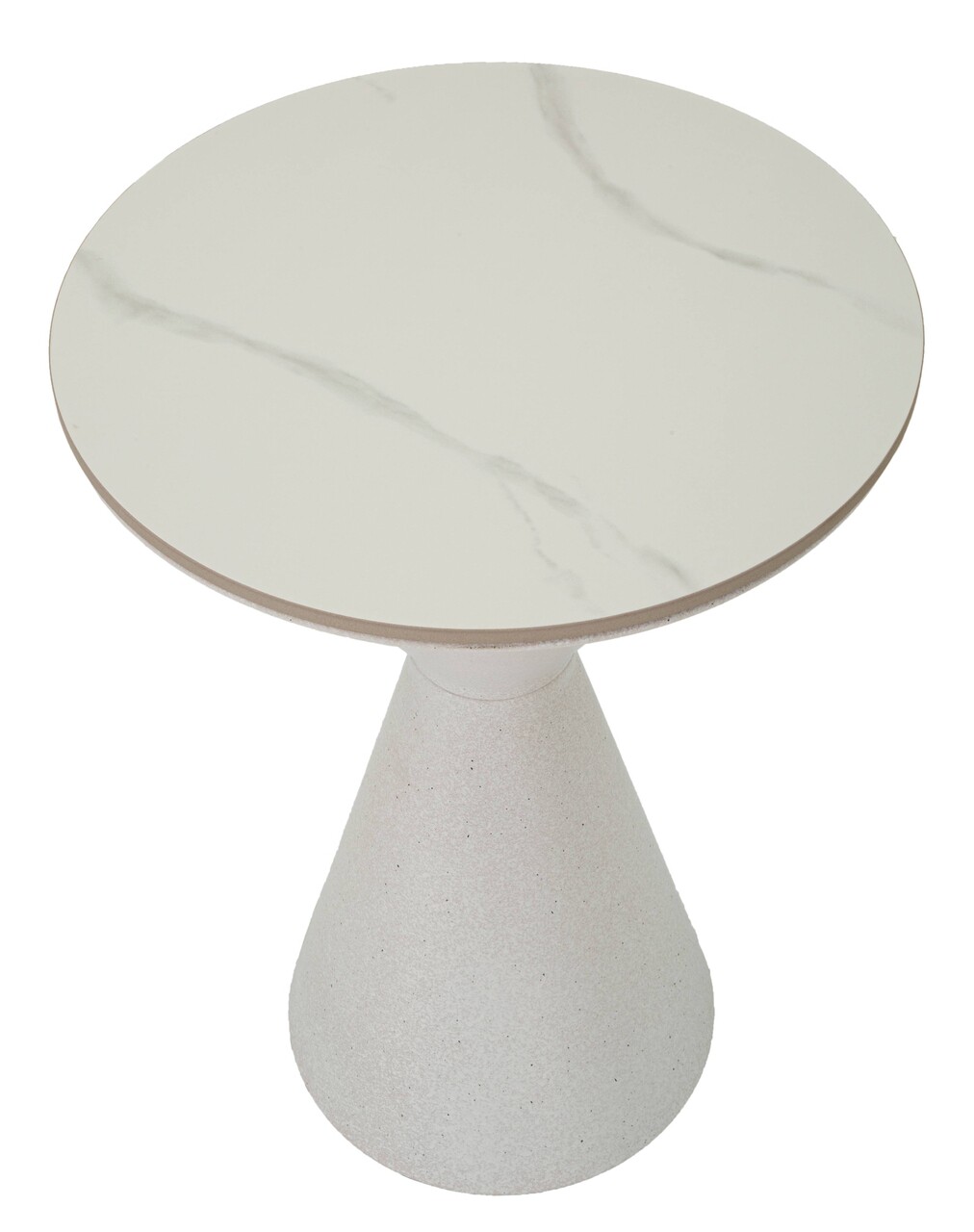 Masuta inalta White Double, Mauro Ferretti, 44x44x63 cm, fier/ceramica, alb