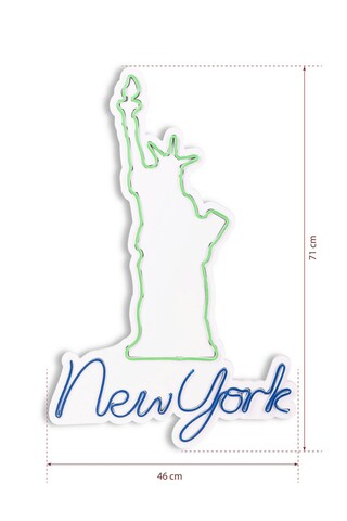 Decoratiune luminoasa LED, New York, Benzi flexibile de neon, DC 12 V, Verde albastru