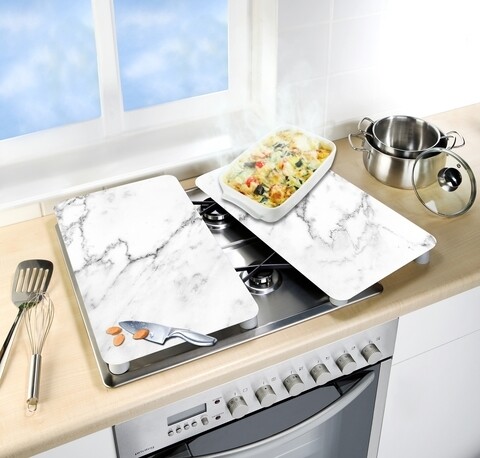 Set 2 protectii universale pentru aragaz Wenko Marble