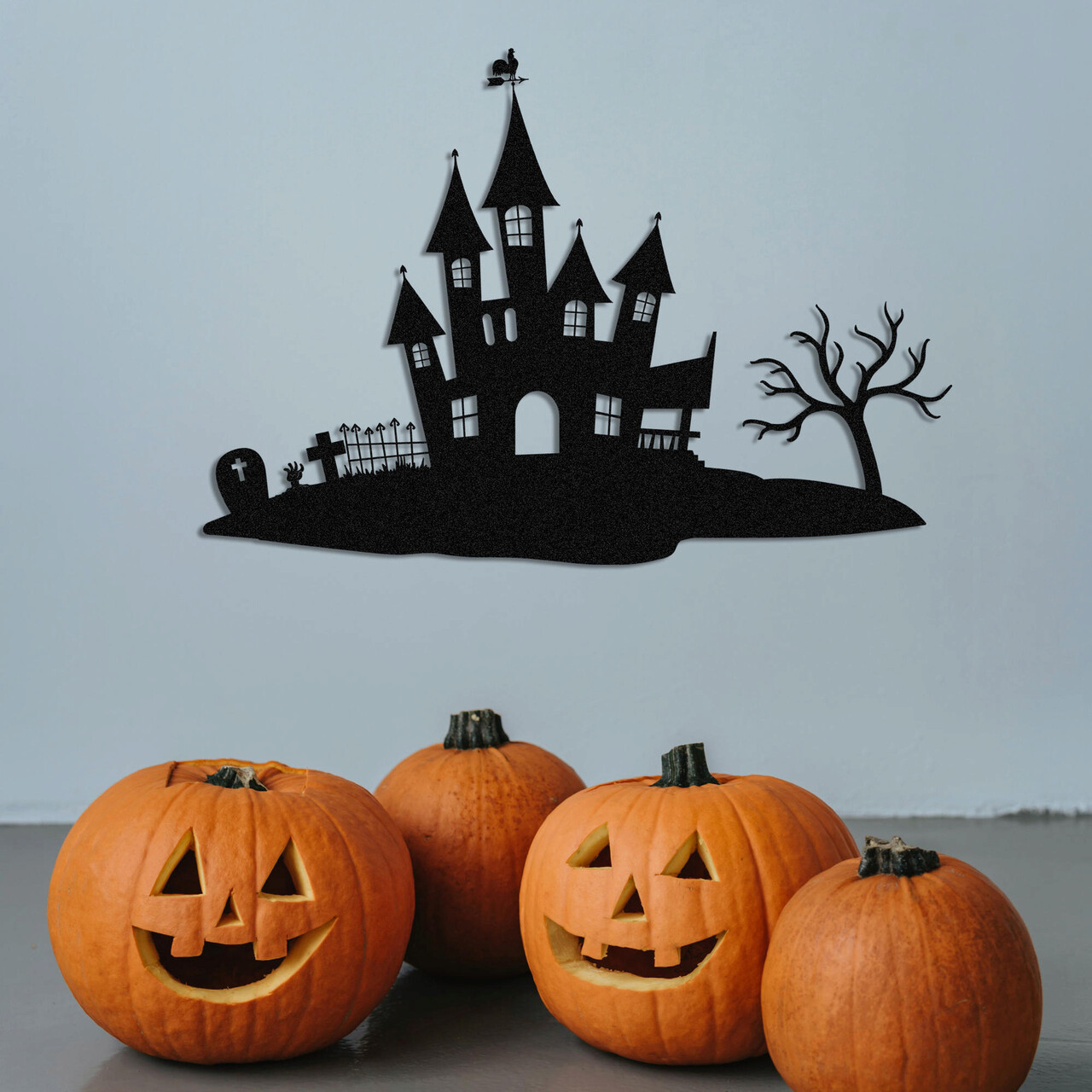 Decoratiune de perete, Halloween 1, Metal, Dimensiune: 70 x 48 cm, Negru - 1 | YEO