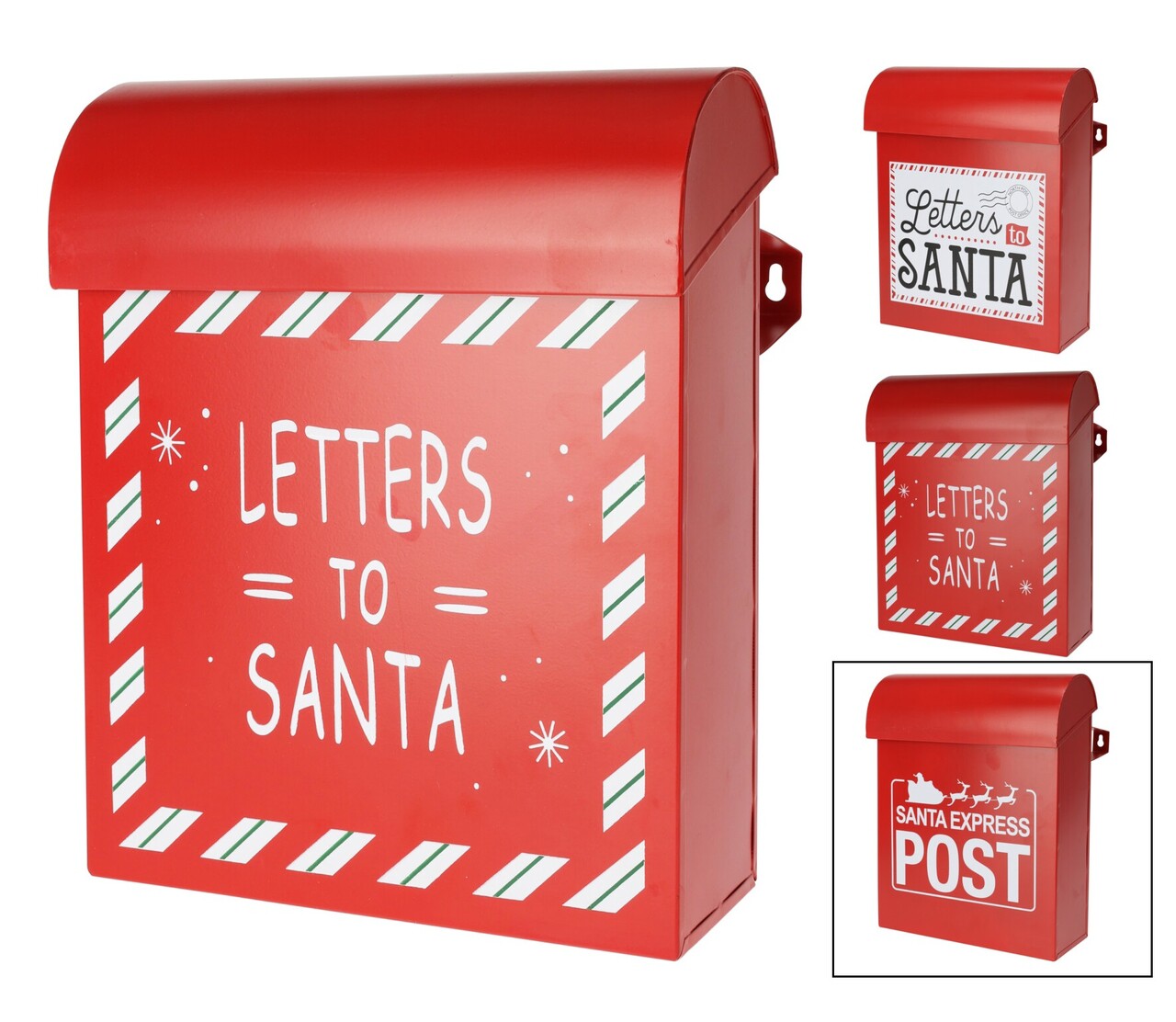 Cutie postala Santa Express Post v3, Excellent Houseware, 24x1x29 cm, fier, rosu