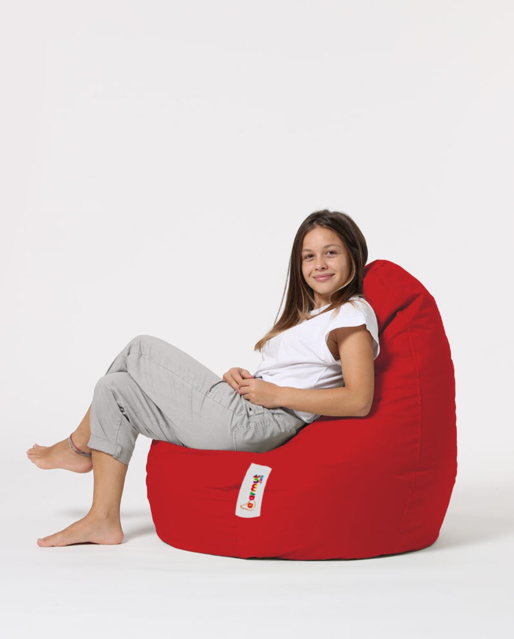 Fotoliu puf, Bean Bag, Ferndale Drop L, 80 x 80 cm, poliester impermeabil, rosu - 2 | YEO