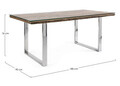 Masa Stanton, Bizzotto, 180x90x76 cm, 8 locuri, lemn reciclat/sticla temperata/inox