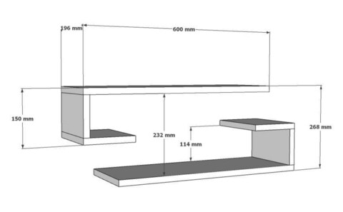 Raft de perete, Asse Home, Eldo, 60x15x19.6 cm, PAL , Maro inchis