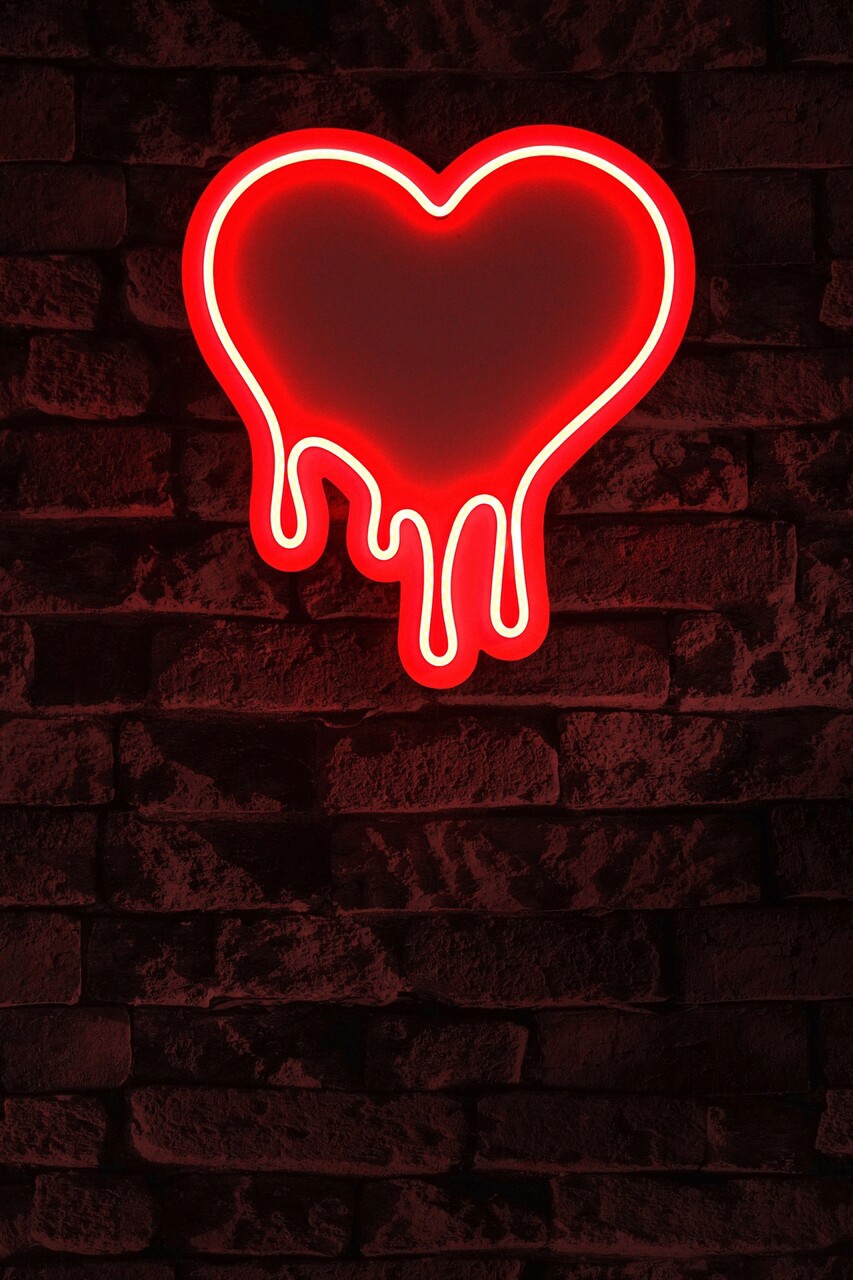 Decoratiune luminoasa LED, Melting Heart, Benzi flexibile de neon, DC 12 V, Rosu - 1 | YEO