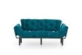 Canapea extensibila Nitta Triple, Futon, 3 locuri, 225x70 cm, metal, petrol verde