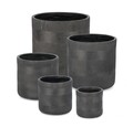 Set ghivece pentru exterior 5 piese Rigo, Bizzotto, Ø50.5 x 50 cm, fibre de lut, antracit