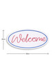 Decoratiune luminoasa LED, Welcome, Benzi flexibile de neon, DC 12 V, Albastru/Roz