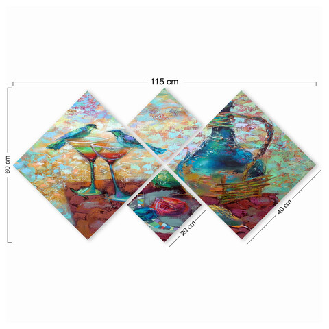 Set 4 tablouri decorative, 4MDF188401850, MDF, Imprimat UV, Multicolor