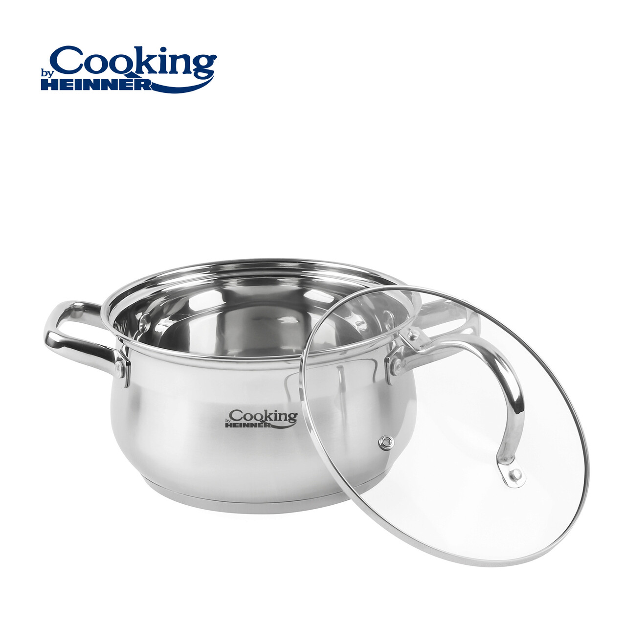 Semioala cu capac Amira, Cooking by Heinner, 22x12.5 cm, 4.7 L, inox/sticla - 1 | YEO