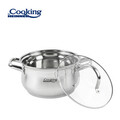 Semioala cu capac Amira, Cooking by Heinner, 22x12.5 cm, 4.7 L, inox/sticla