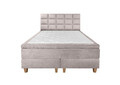 Pat matrimonial, Stockholm, Cubic E, 160x200 cm, saltea tip Pocket, topper memory, Taupe