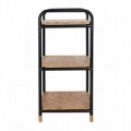 Etajera cu 3 rafturi Loft, Wenko, 33.5 x 42 x 69 cm, bambus/metal, natur/negru