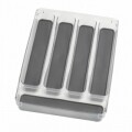 Suport organizare tacamuri cu 5 compartimente, Simple, Wenko, 23 x 32.5 cm,  plastic/thermoplastic, gri