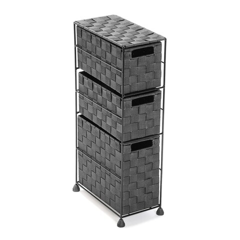 Organizator pentru baie cu 3 compartimente Melissa, Versa, 15.5x28x57 cm, gri deschis