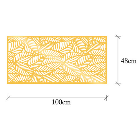 Decoratiune de perete, Decorative Panel 5, Metal, 100 x 48 cm, Auriu