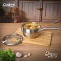 Cratita cu capac 1.8 L, ORIGINI by Chef Nicolai Tand, Cooking by Heinner, 16x9 cm, inox/sticla termorezistenta, argintiu