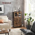 Bufet cu 4 usi Vasagle, 60x30x108 cm, PAL/otel/sticla, maro rustic