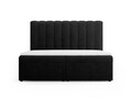 Pat continental cu saltea, topper si lada depozitare, 180x200 cm, Micadoni Home, Kelp-138, tesatura structurata chenille, negru