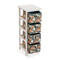 Organizator pentru baie cu 4 cosuri Exotic Leaves, Versa, 23x29x76 cm