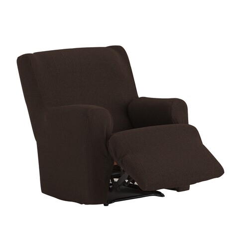 Husa fotoliu cu recliner elastica bi-stretch, Dorian, maro C/7