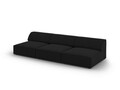 Canapea 3 locuri, Jodie, Micadoni Home, BL, 240x102x70 cm, poliester, negru