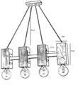 Lustra, Beacon, 890BCN1123, Lemn de carpen, Nuc / Negru