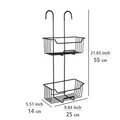 Etajera suspendabila Milo, Wenko, 25x14x55 cm, inox, negru